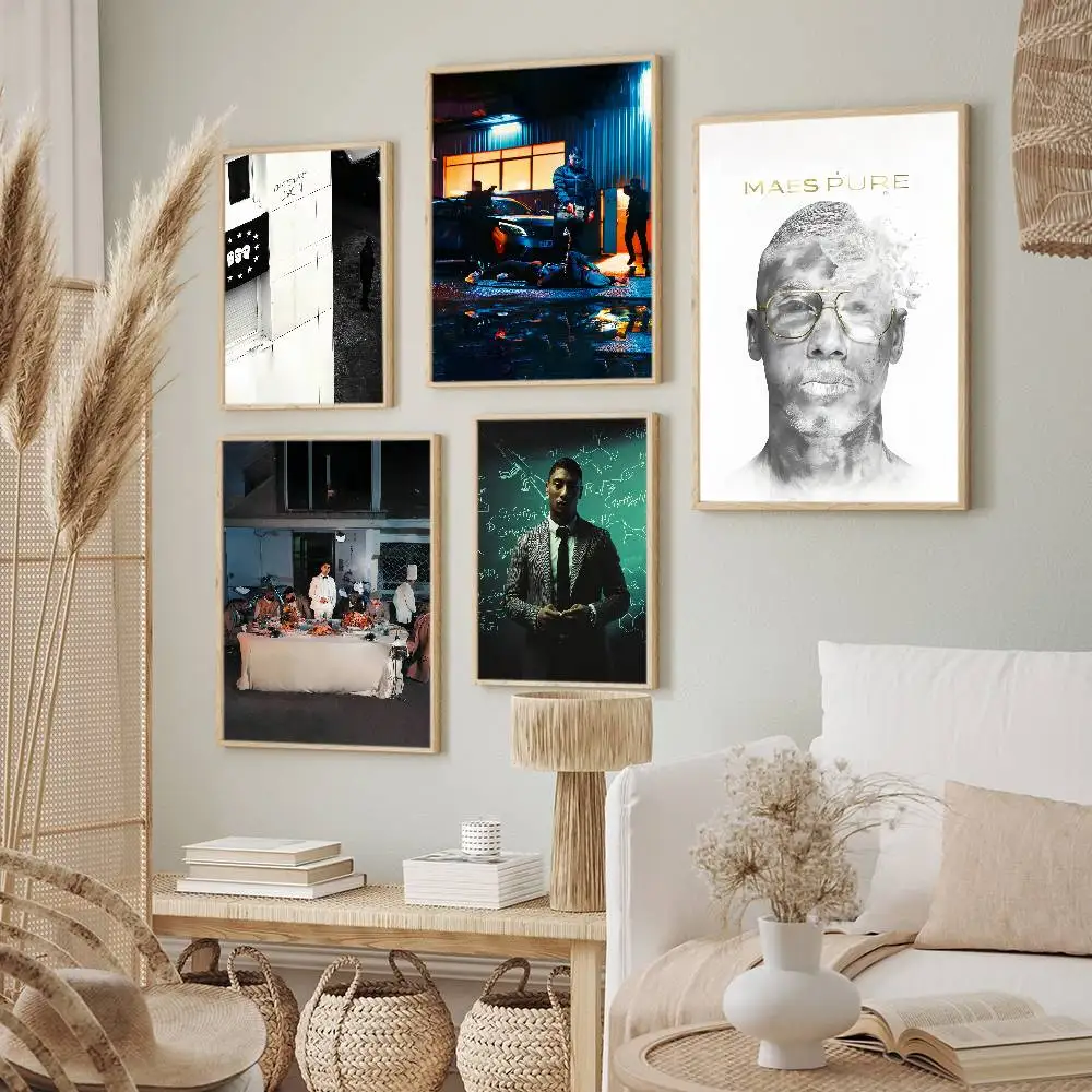 Rapper Maes EN ATTENDANT LVC 2 Poster Wall Canvas Painting for Club Living Room Home Decor