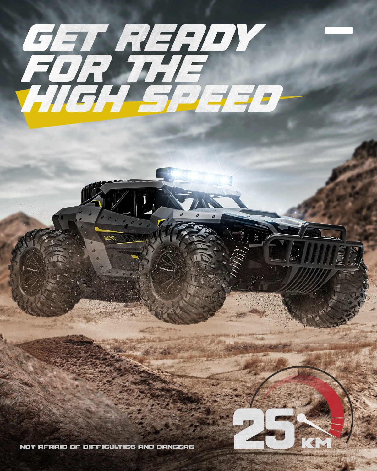 รีโมทคอนโทรลรถ 1:16 Scale 25 กม./ชม.Fast RC Cars สําหรับผู้ใหญ่,2.4GHz Off Road RC รถบรรทุกของเล่น LED ไฟหน้า,ของขวัญสําหรับเด็ก