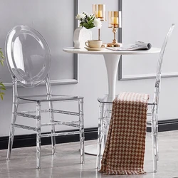 Acrylic Transparent Crystal Dining Chairs in Hotel Banquet Halls Wedding Outdoor Activity Plastic Chair Dining Room Furniture