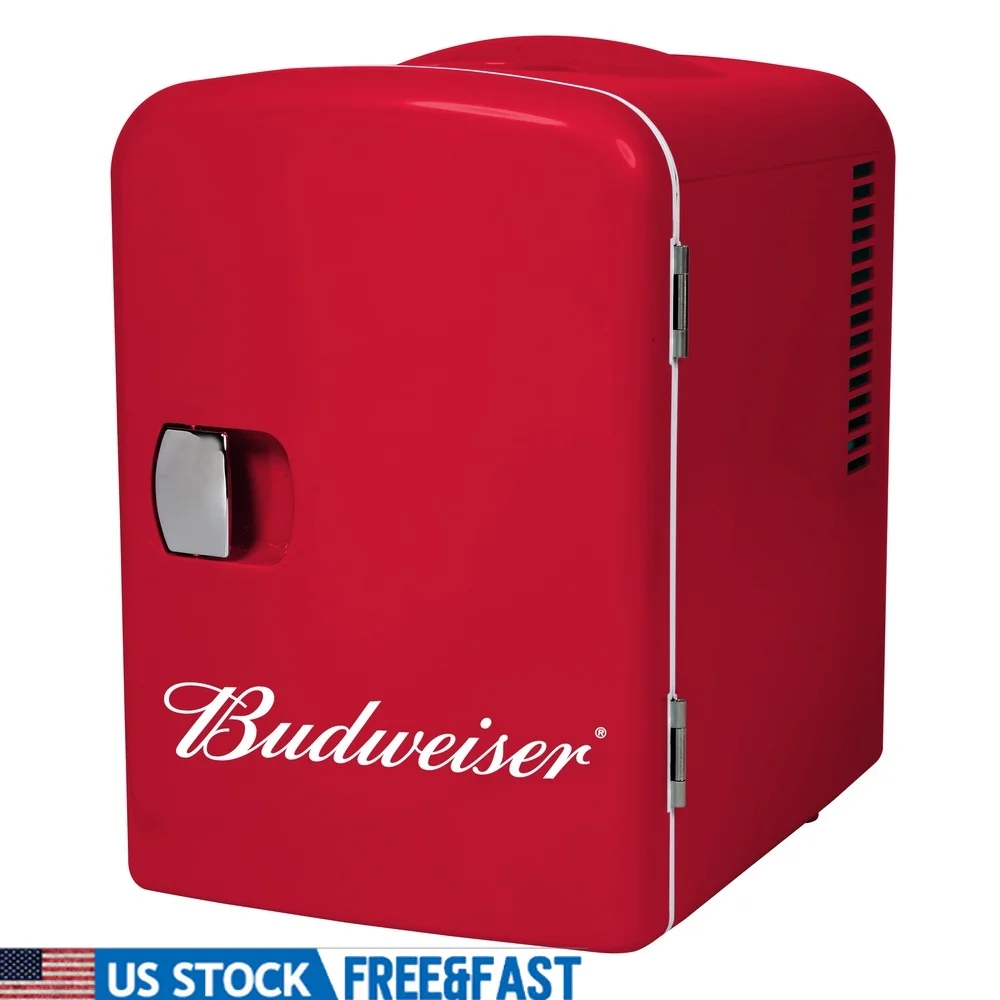 

Portable Mini Fridge Cooler Drinks Snacks Skin Care 6 Can Capacity Thermoelectric Quiet Design Ideal Home Car Office
