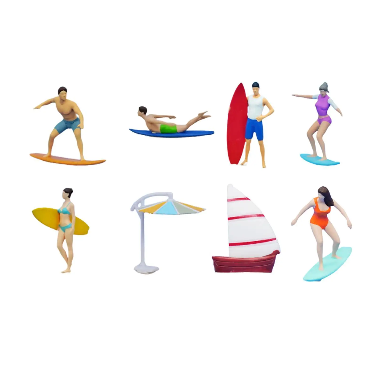 1:64 schaal miniatuur surffiguur kust sportthema miniatuur beeldje