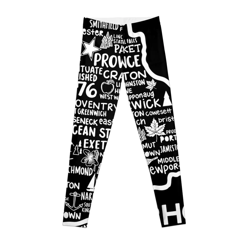 Rhode Island Map Leggings Golf wear workout shorts Womens Leggings