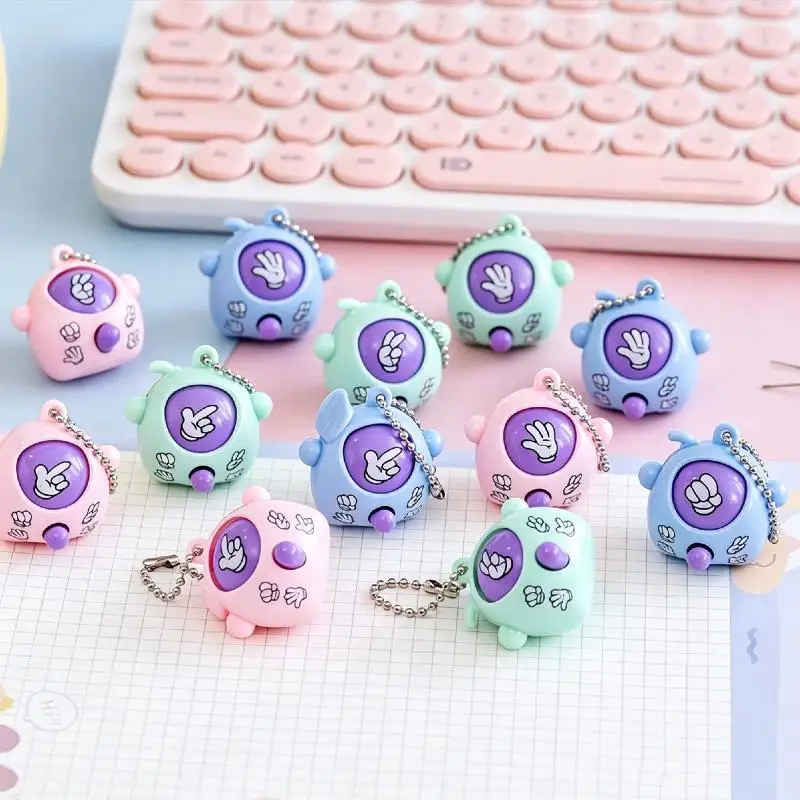 10/20/30/50Pcs Mini Finger Flick Game Toy Rock Paper Scissors Guessing Keychain School Bag Pendant Birthday Party Gift