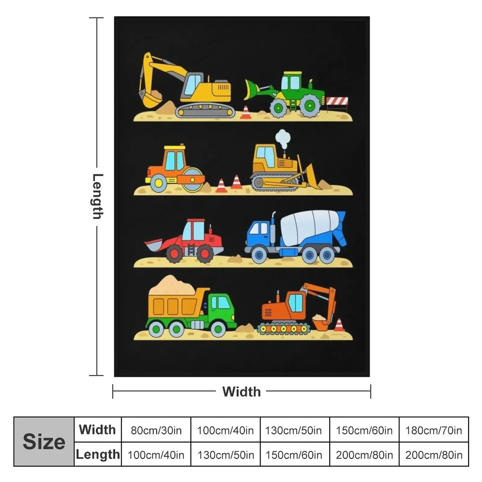 Construction Digger Dump Truck Bulldozer Concrete Mixer Throw Blanket Polar blankets ands warm winter Summer Blankets