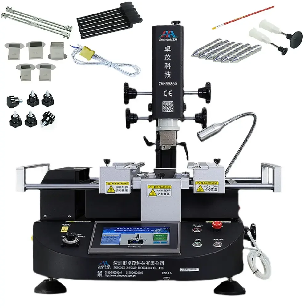 Owe ustawienie горячего воздуха 3-лубочная машина BGA ZM-R5860 экранная сенсорная станция пайки ноутбука материнская плата przeró