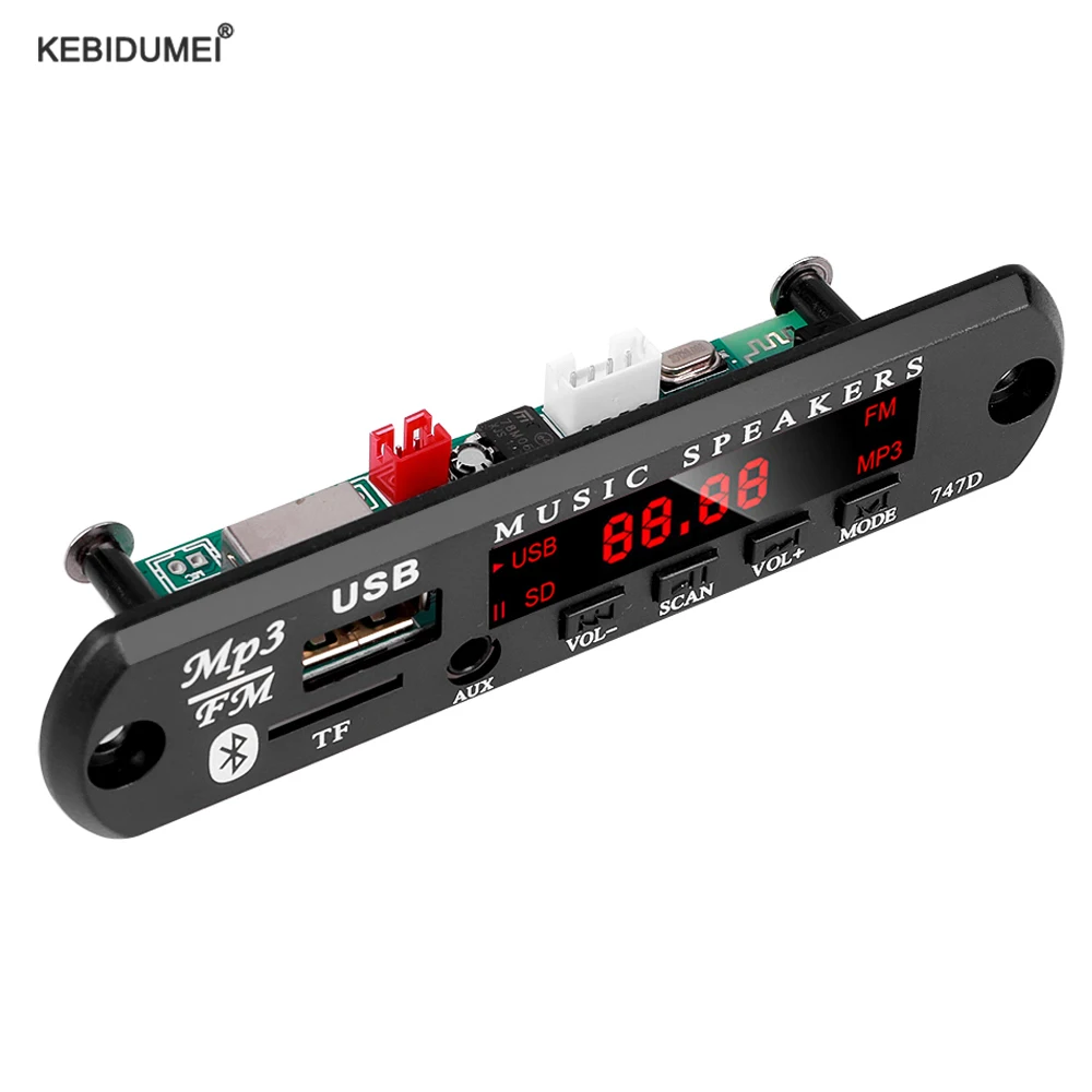 MP3 Decoder Board Wireless Bluetooth 5.0 MP3 Player 9V 12V Car Audio FM Radio Module Support TF AUX USB with Remote Control