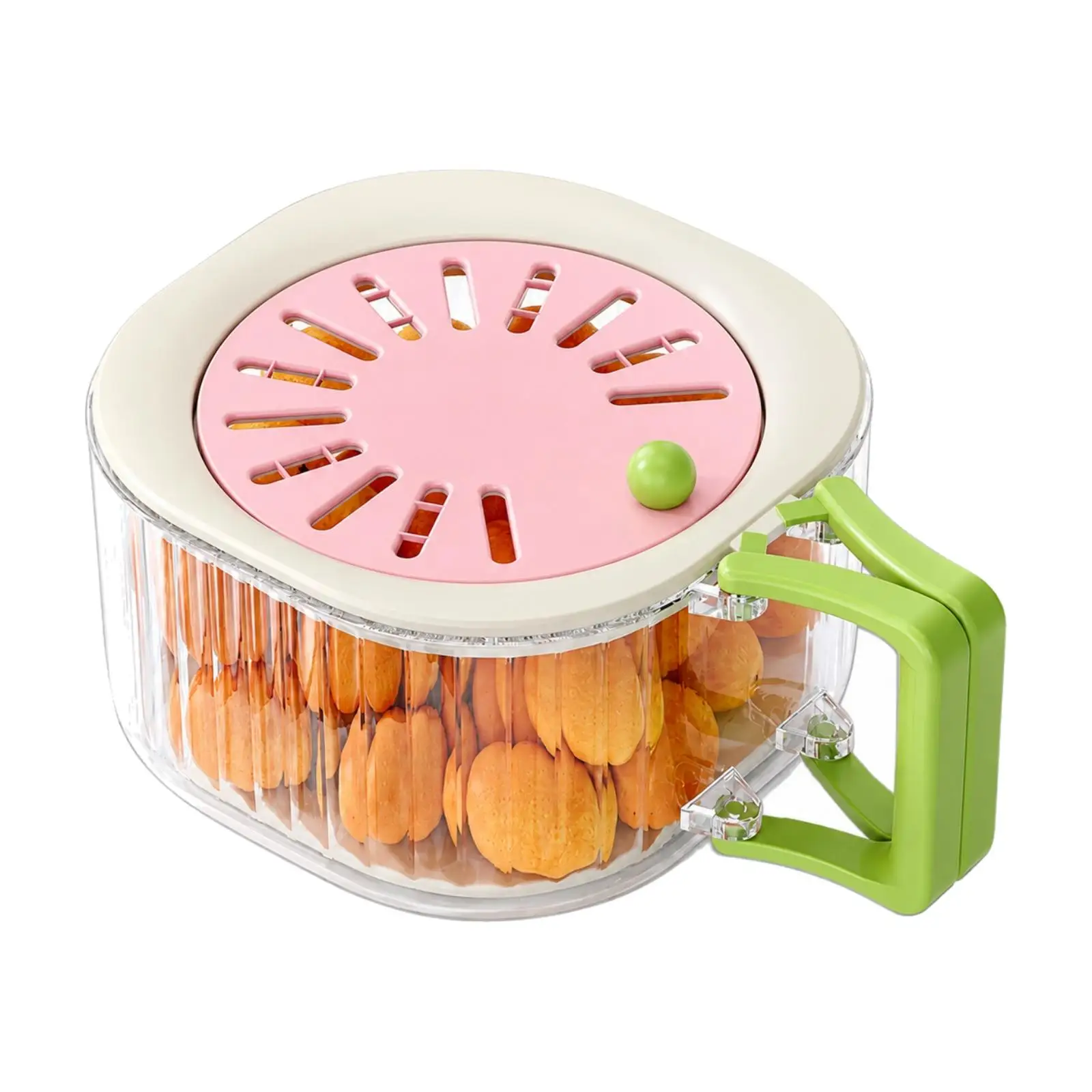 Produce Basket for Fridge Storage Kitchen Colander with Lid and Side Handle for Meal Prep Organization