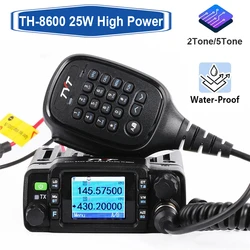 TYT TH-8600-walkie-talkie móvil para coche, Radio Amateur de 25W, alta potencia, resistente al agua IP67, banda Dual, 136-174MHz/400-480MHz, TH8600