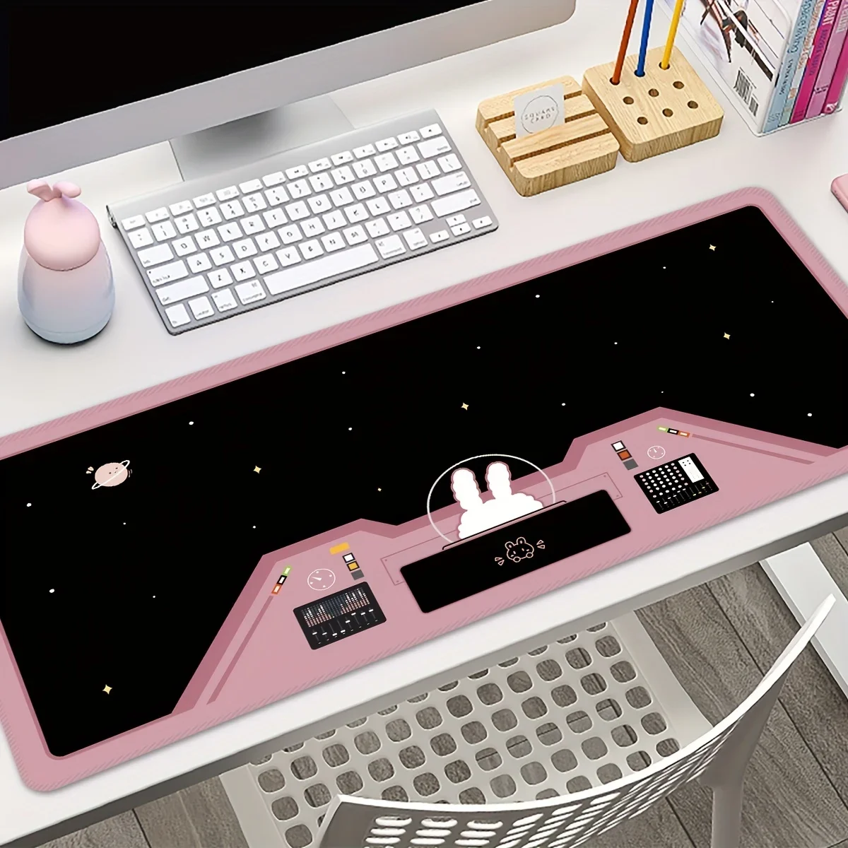 

Large Space Rabbit Astronaut Game Mouse Pad E-Sports Computer XXL Thickened Desktop Mat Anti-Slip Washable Rubber Keyboard Pads