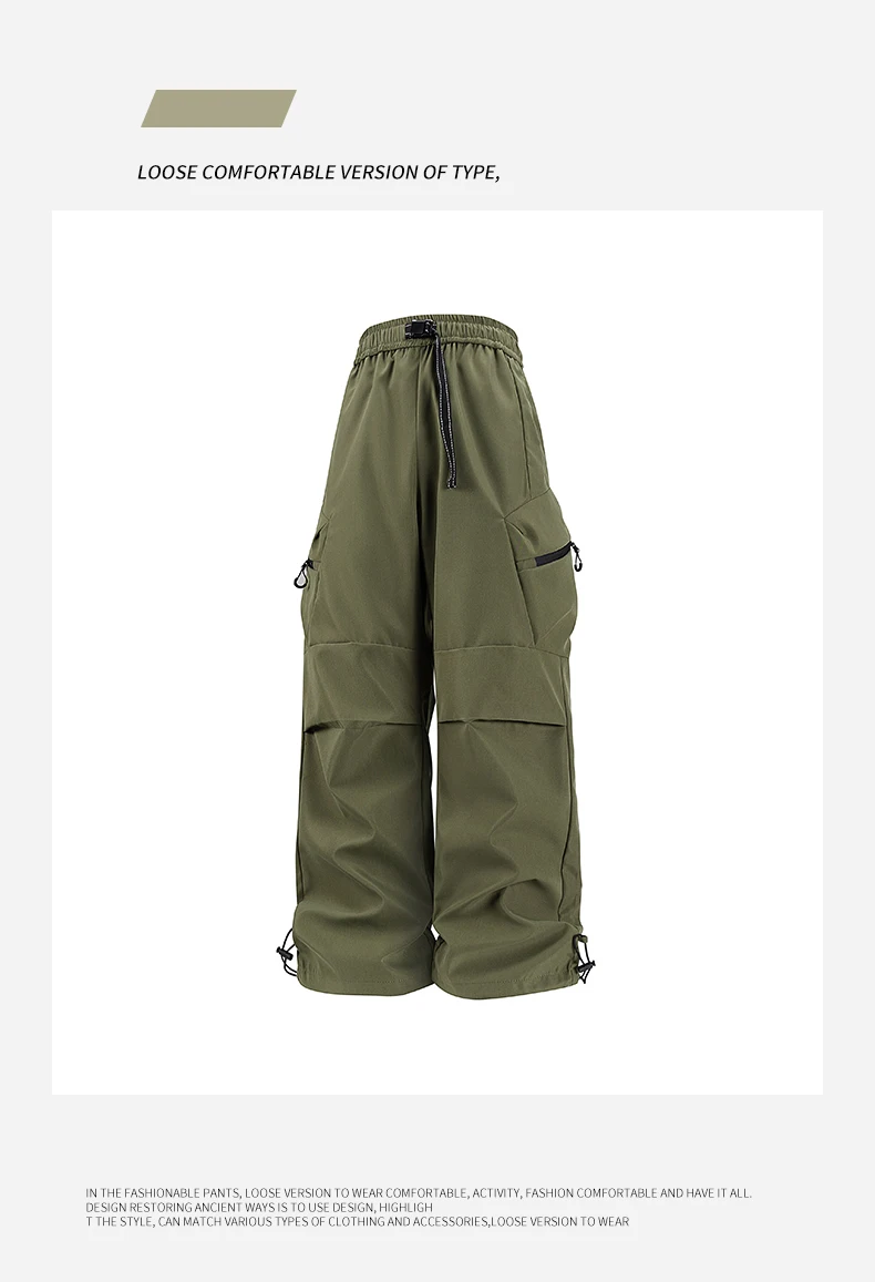 Frühling Herbst Casual Hose Mode Lose Bequeme Atmungsaktive Mehrere Taschen Cargo Lange Hosen Fitness Laufen Casual Hosen – Detail 1