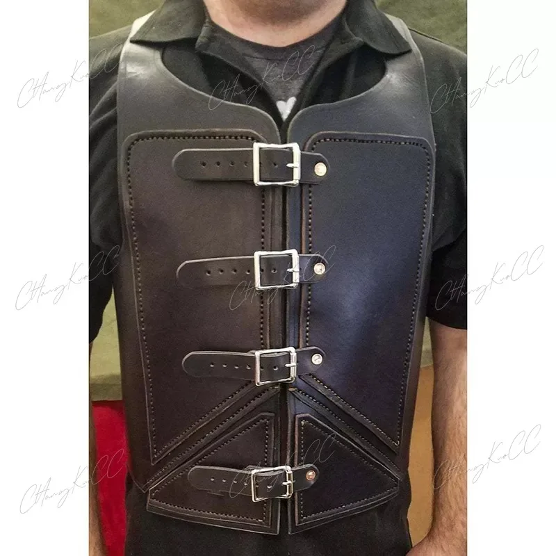 Chaleco Medieval Steampunk de cuero PU para hombres, armadura de guerra, armadura de caballero Larp, armadura de Guerrero, arquero romano, fantasía, accesorios de disfraz de Cosplay