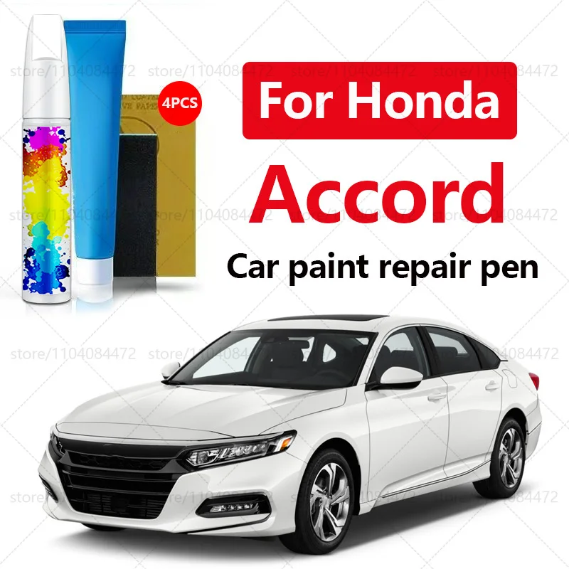

Ручка для ремонта автомобильной краски для Honda Accord 1976-2025 годов, аксессуары для ремонта царапин, 4 шт., красный R569M, черный NH731P, коричневый YR66M, белый