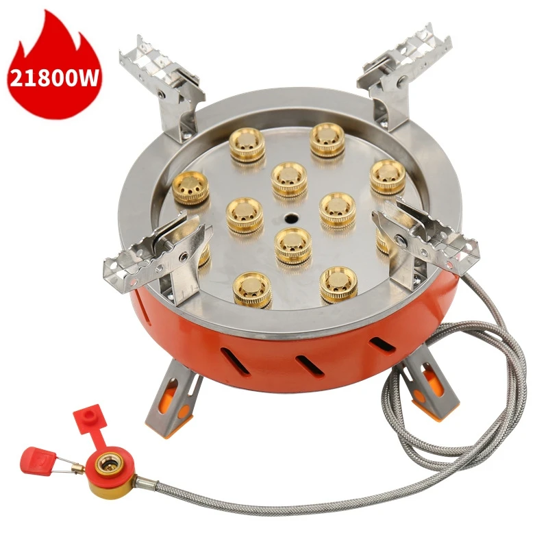 

12-Core Strong Firepower Burner Camping Gas Stove 21800W Outdoor Tourist Burner Hiking Picnic Barbecue Cooking Gas Cooker