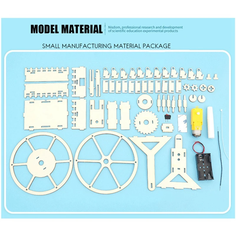 DIY Obrotowe drewniane puzzle 3D Diabelski młyn Model do produkcji Elektroniczny eksperyment naukowy Zestaw do produkcji dla dzieci