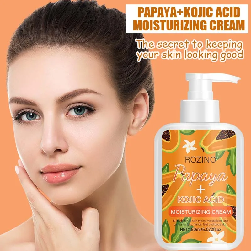 โลชั่นบำรุงผิวมะละกอผสมโคจิก แอซิด สำหรับบำรุงผิวทั่วร่างกาย ช่วยให้ผิวชุ่มชื้น แห้งกร้าน ให้ความชุ่มชื้นยาวนาน พร้อมกลิ่นหอมติดทนนาน