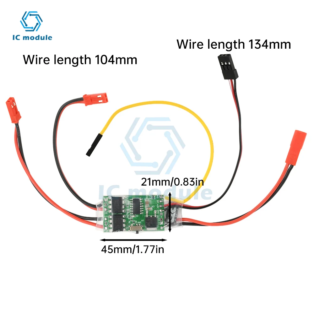 Dual Way Bidirectional ESC Brushed Electric Speed Controller Mixed Control ESC 6-15V for RC Tank 2S 3S Li-ion Battery