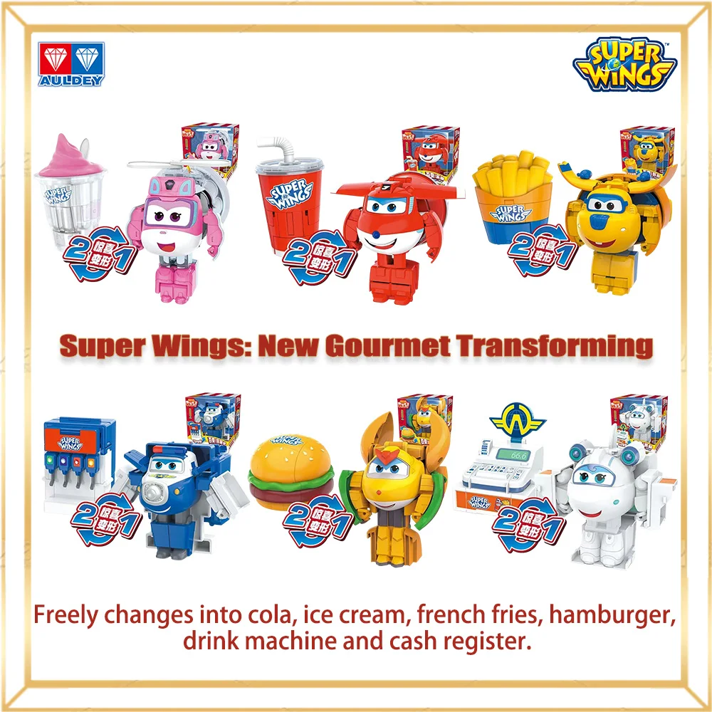 

Original Super Wings Toy Gourmet Transformable Serie Action Figure Jett Dizzy Golden Boy Transformation Robot Toys Birthday Gift