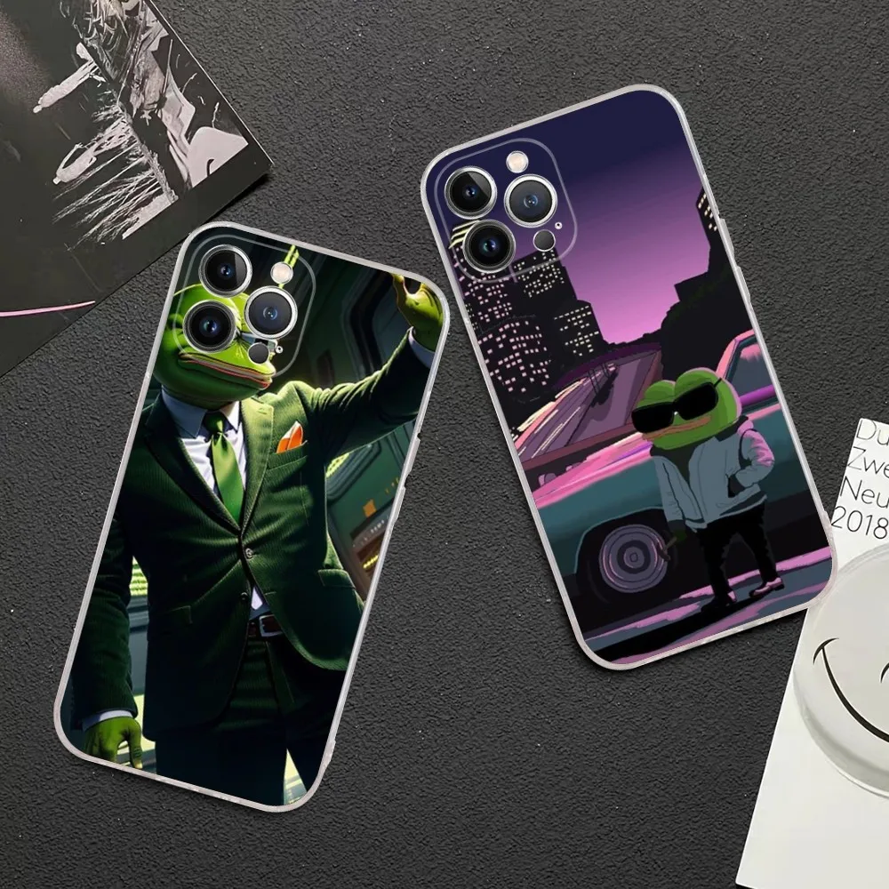 

Sad Frog P-Pepe Phone Case For iPhone 15 14 13 12 Mini 11 Pro XS Max X XR SE 6 7 8 Plus Soft Silicone Cover