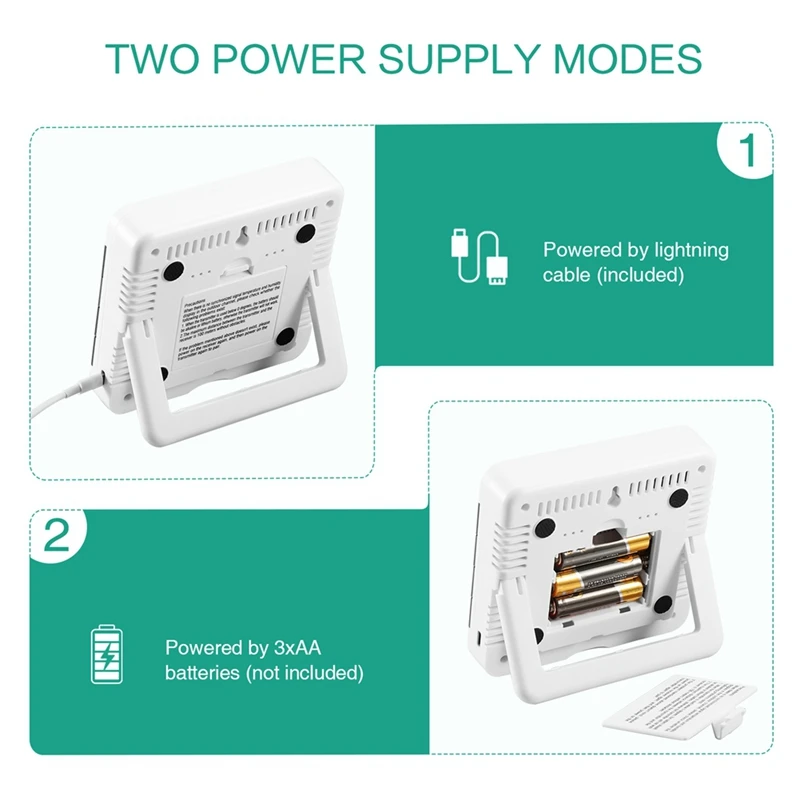 مقياس الرطوبة الحراري الداخلي والخارجي 100 متر مع 3 أجهزة استشعار لمحطة الطقس للمنزل والمكتب
