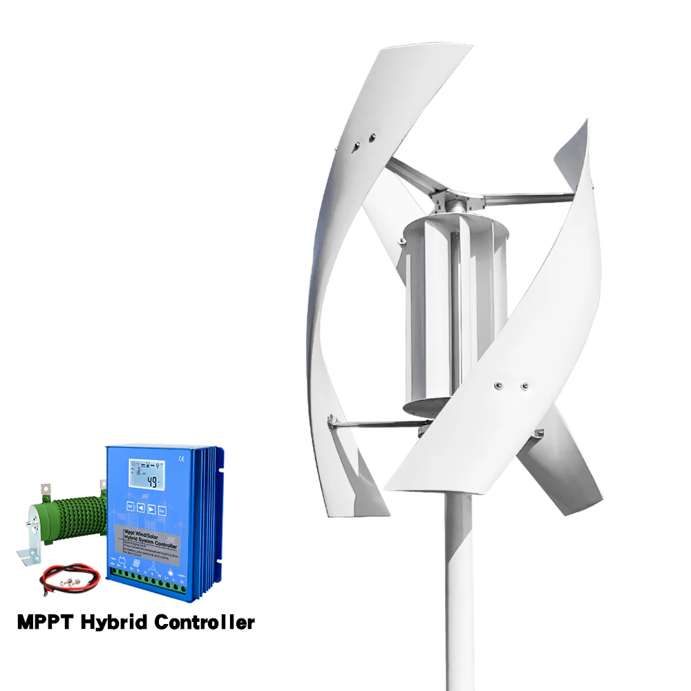 EU-levering 3KW 6KW verticale windturbine 24V/48V geluidsarme huishoudelijke 220V met gratis laadcontroller