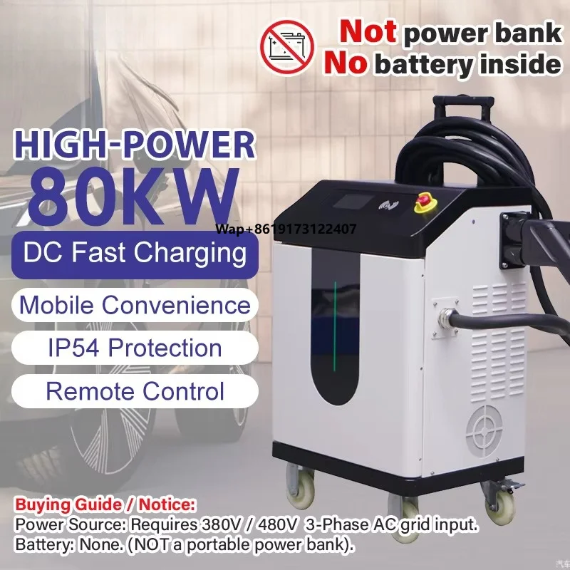 480V 3 Phase AC Input Commercial OCPP2.0 80KW CCS2 Output Energy Vehicles Ev Fast Charger Electric Charger Points DC EV Charger