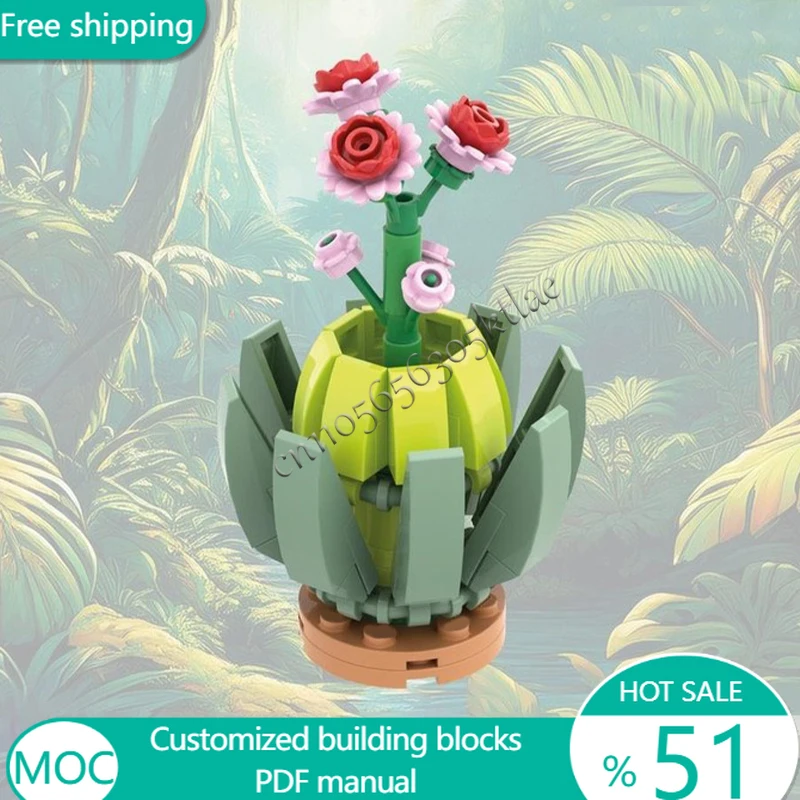 

66 шт. цветы лаванды MOC настроить модульный строительный блок дизайн образовательный популярный кирпич простой DIY фестиваль для мальчиков игрушка в подарок