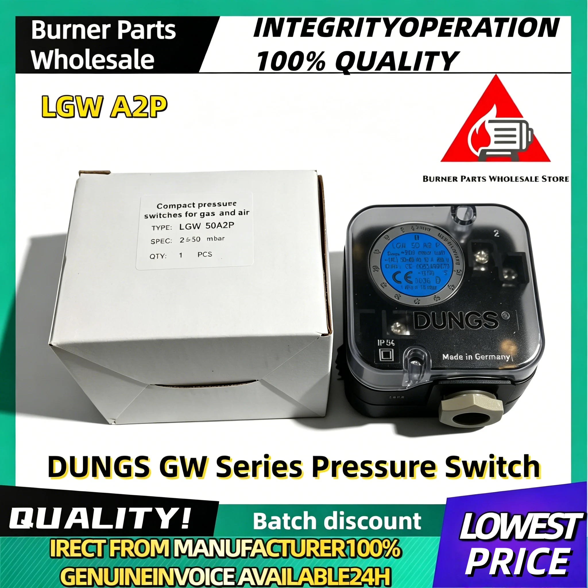 LGW3A2P LGW10A2P LGW50A2P LGW150A2P Adjustable Air Pressure Monitor Burner Fan Overpressure Undervoltage Protection Replacement