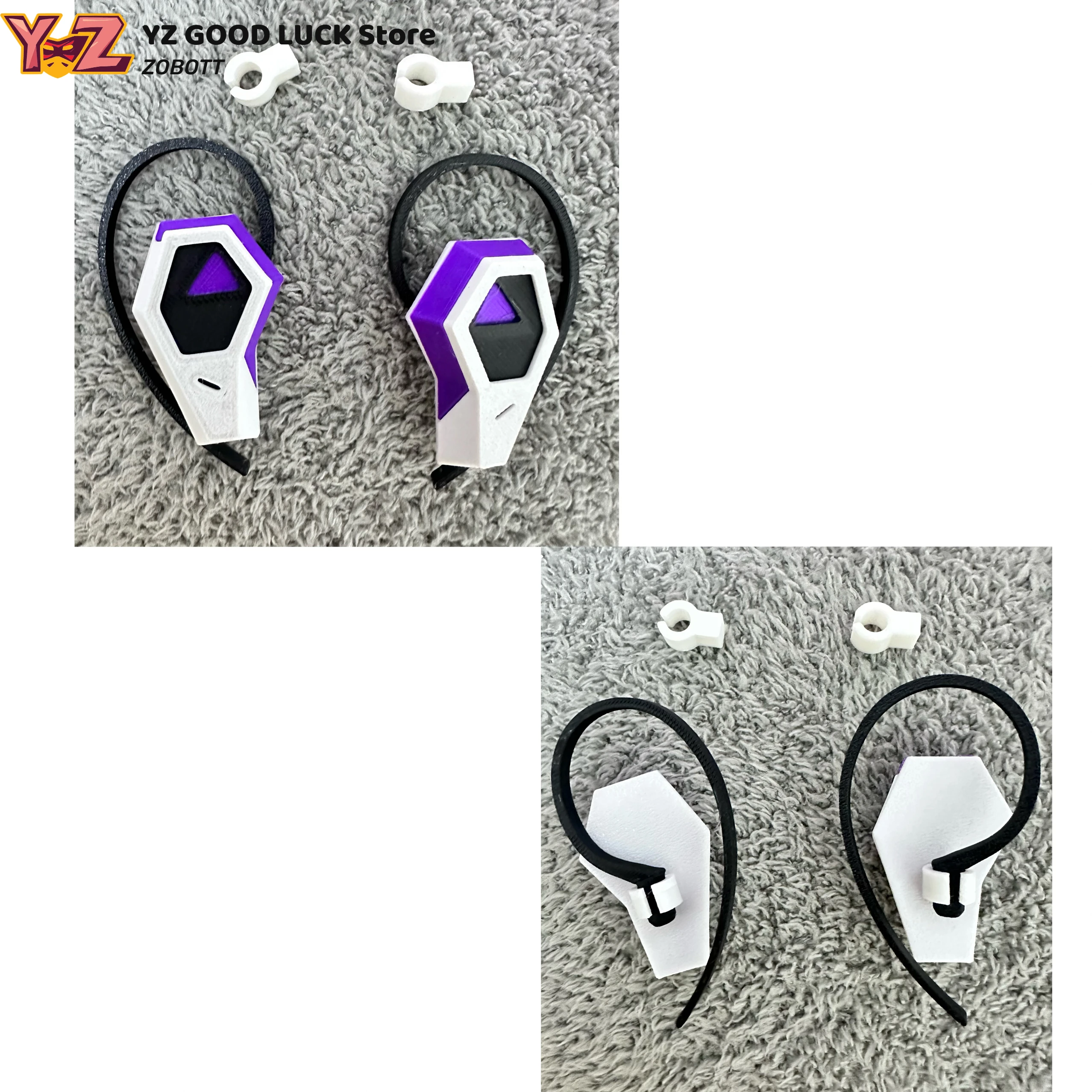 Jogo valorant iso cosplay fone de ouvido capa impressão 3d fones de ouvido plástico roxo fone de ouvido traje adereços acessórios