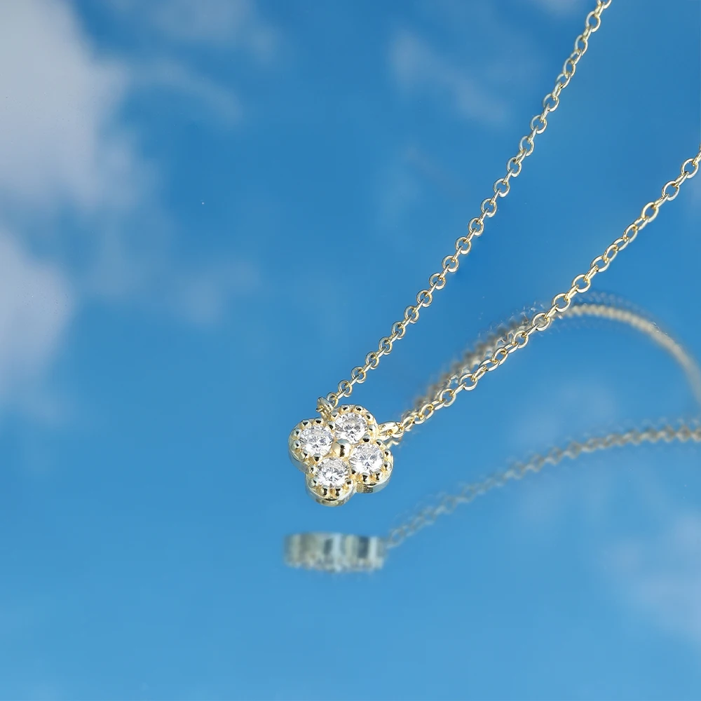 Women's 925 Sterling Silver Four-leaf Clover Necklace