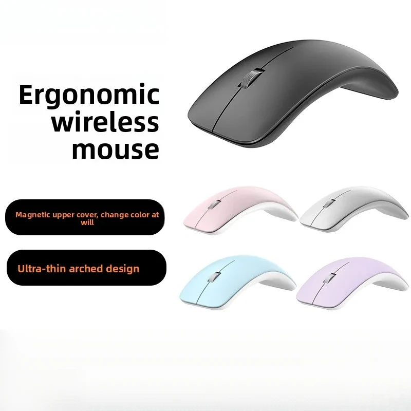 

Wireless Mouse Ultra-Thin Magnetic Suction Upper Cover ARC Business Office Notebook Ergonomic Silent Mouse