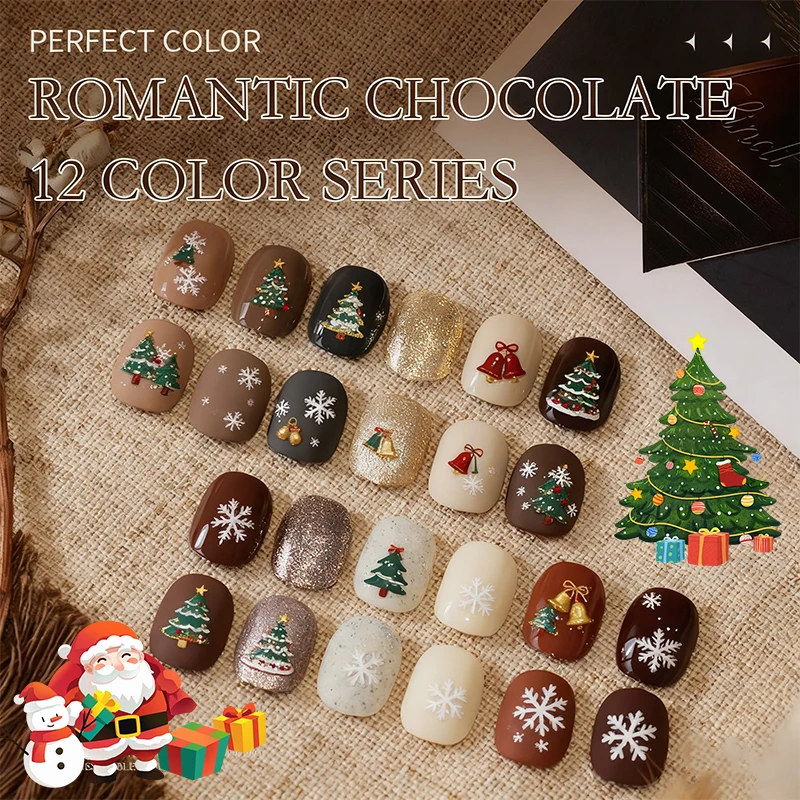 

ИДЕАЛЬНЫЙ ЦВЕТ, 12 мл, серия 12 цветов, гель-дизайн ногтей «сделай сам» для ежедневного использования дома или в качестве подарка для женщин на Рождество, Санта-Клаус, гирлянда