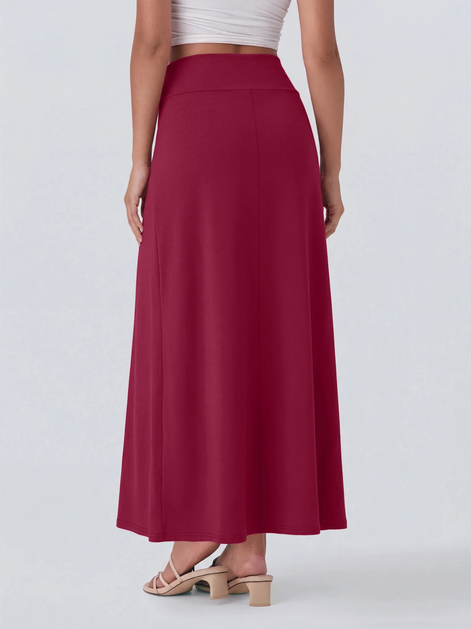 Gentle Drape Full Length Skirt, Unstructured Relaxed Cut, Minimal Romantic Style, Sunset Stroll & Casual Dinner Fit