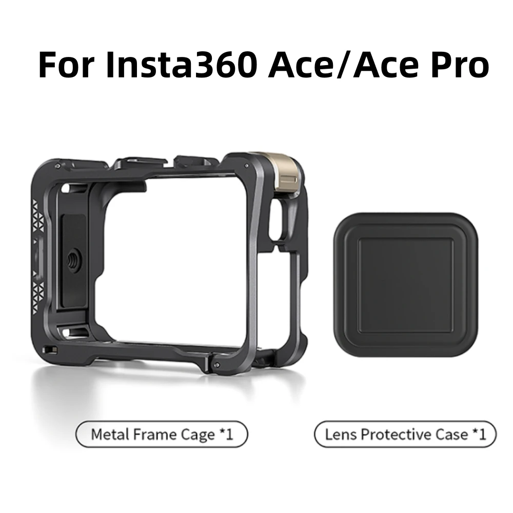 

Aluminum Alloy Frame Camera Cage for Insta360 Ace/Ace Pro Camera Accessories Quick Release Camera Frame Lens Protective Cover