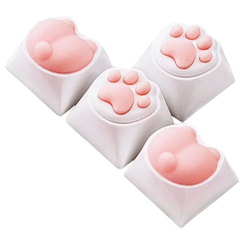 

4Pcs Cat Paw Keycaps Skin-Friendly Silicone Resin Mechanical Keyboard Keycaps Gaming Key Caps Personalize Your Keyboard Gift
