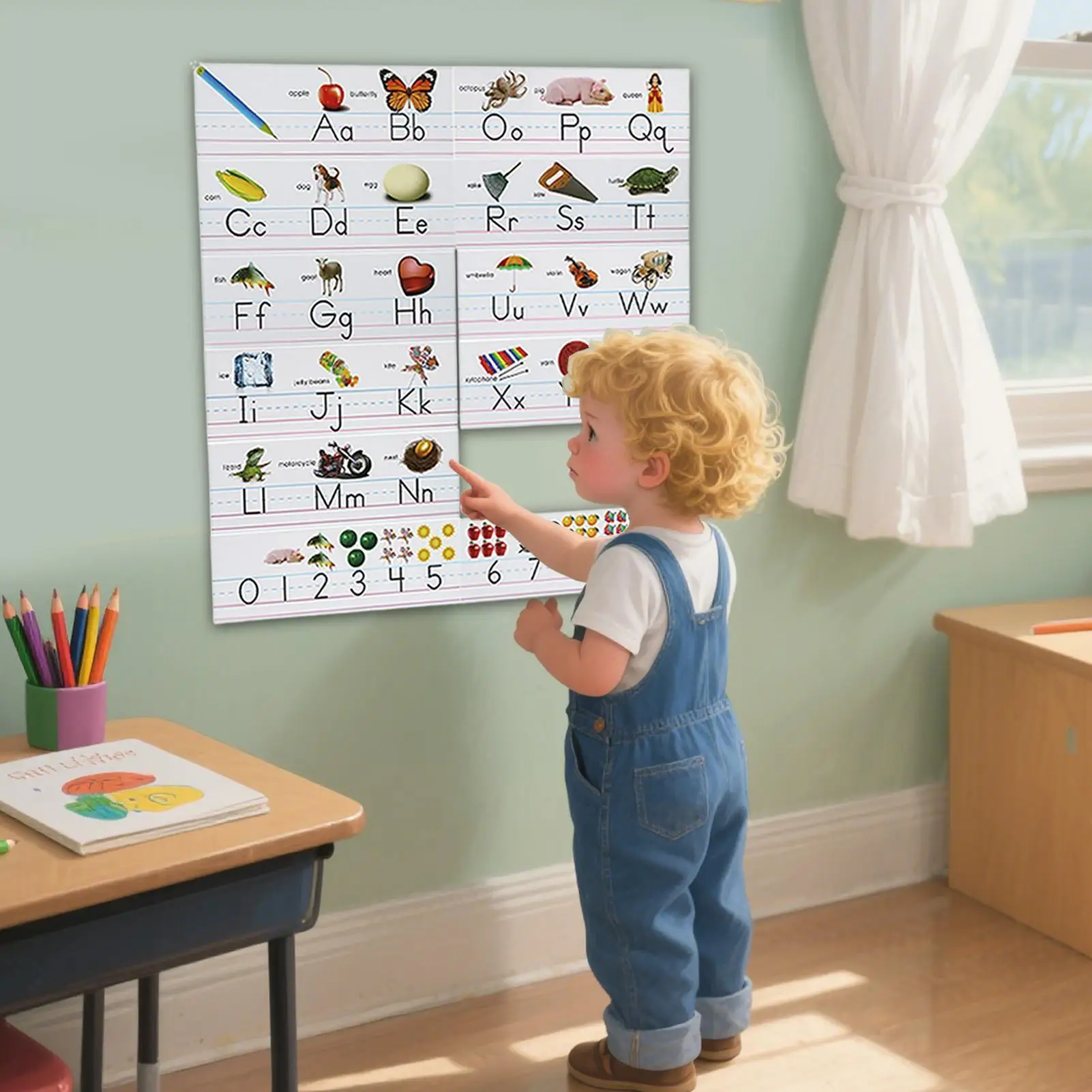 

Classroom Alphabet Bulletin Board Preschool Letter Learning Cards For Wall Educational Learning Cards School Decorations For