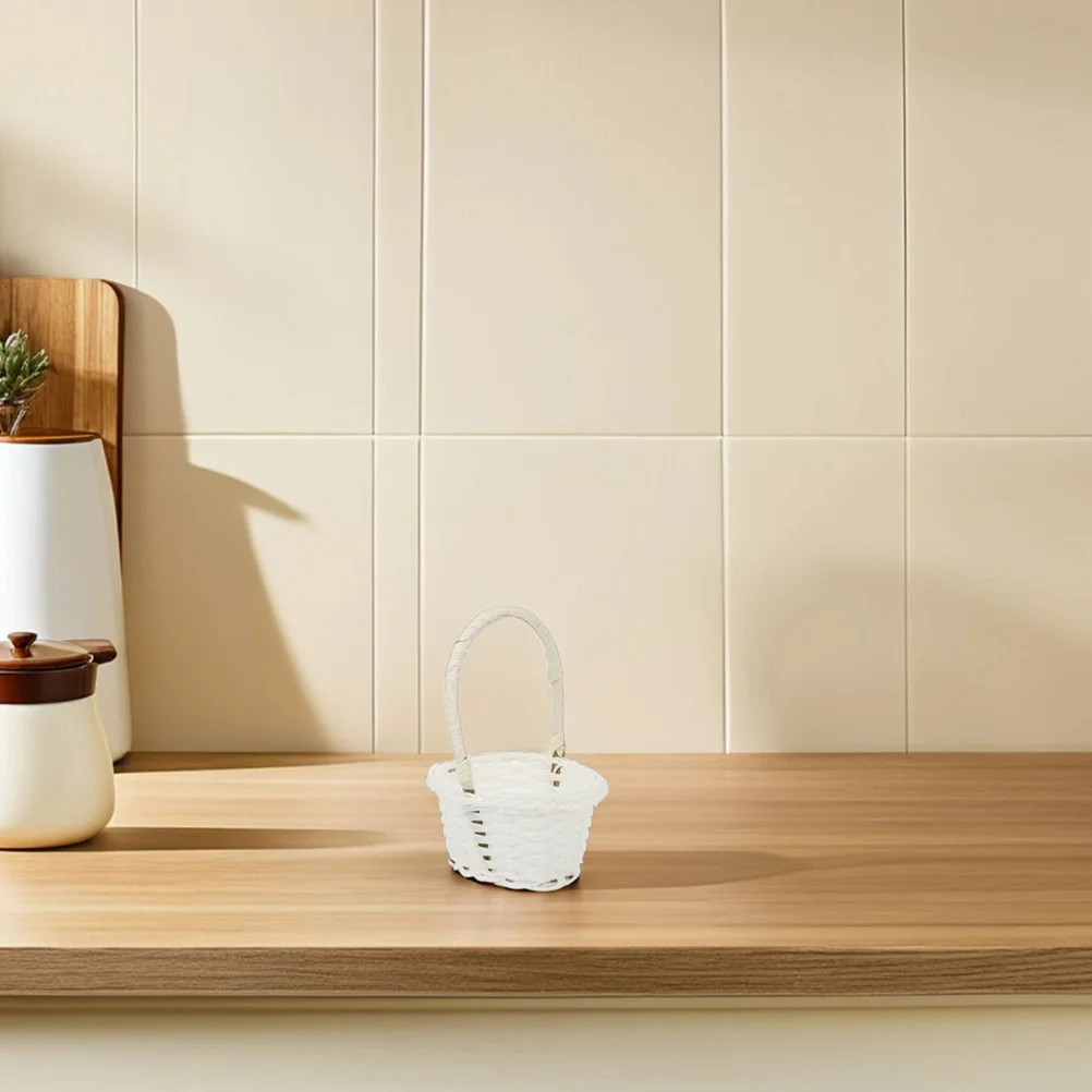 

4Pcs Small Woven Baskets for Kids Portable Flower Girl Picnic Basket Set Outdoor Garden Vegetable Rustic Style