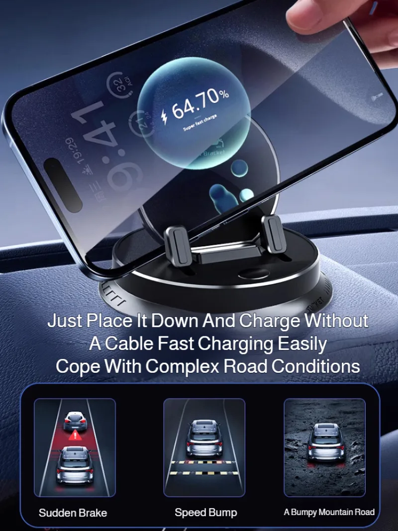Reusable Car Multi-function Mobile Phone Holder Anti-slip Intelligent Induction Car Navigation Instrument Panel Holder Universal