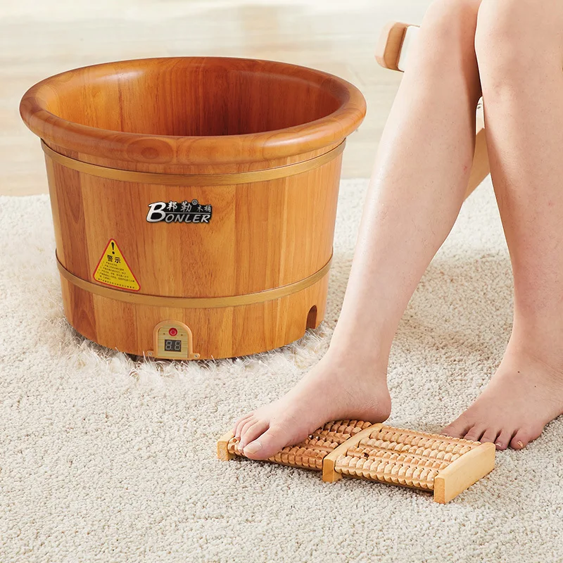 

Promotion Oak Foot Bath Wood Barrel Electric Heating Thermostatic Foot Bath Barrel Household Deep Barrel Artifact