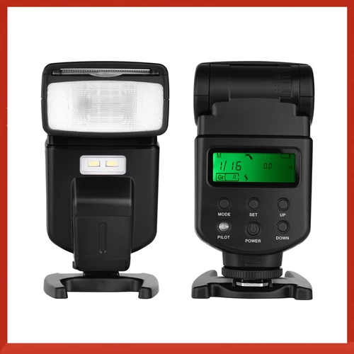 Andoer Universal Flash Speedlite GN40 luz de relleno LED ajustable Flash en la cámara para cámaras Canon Nikon Olympus Pentax DSLR