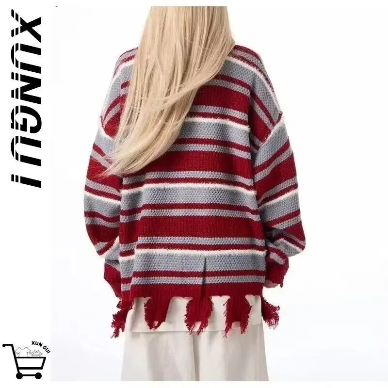 

Men's V-Ne Knitted Sweater Cardigan Casual Lazy Sle Color Outerwear Autumn Winter New Arrival American Retro Sle