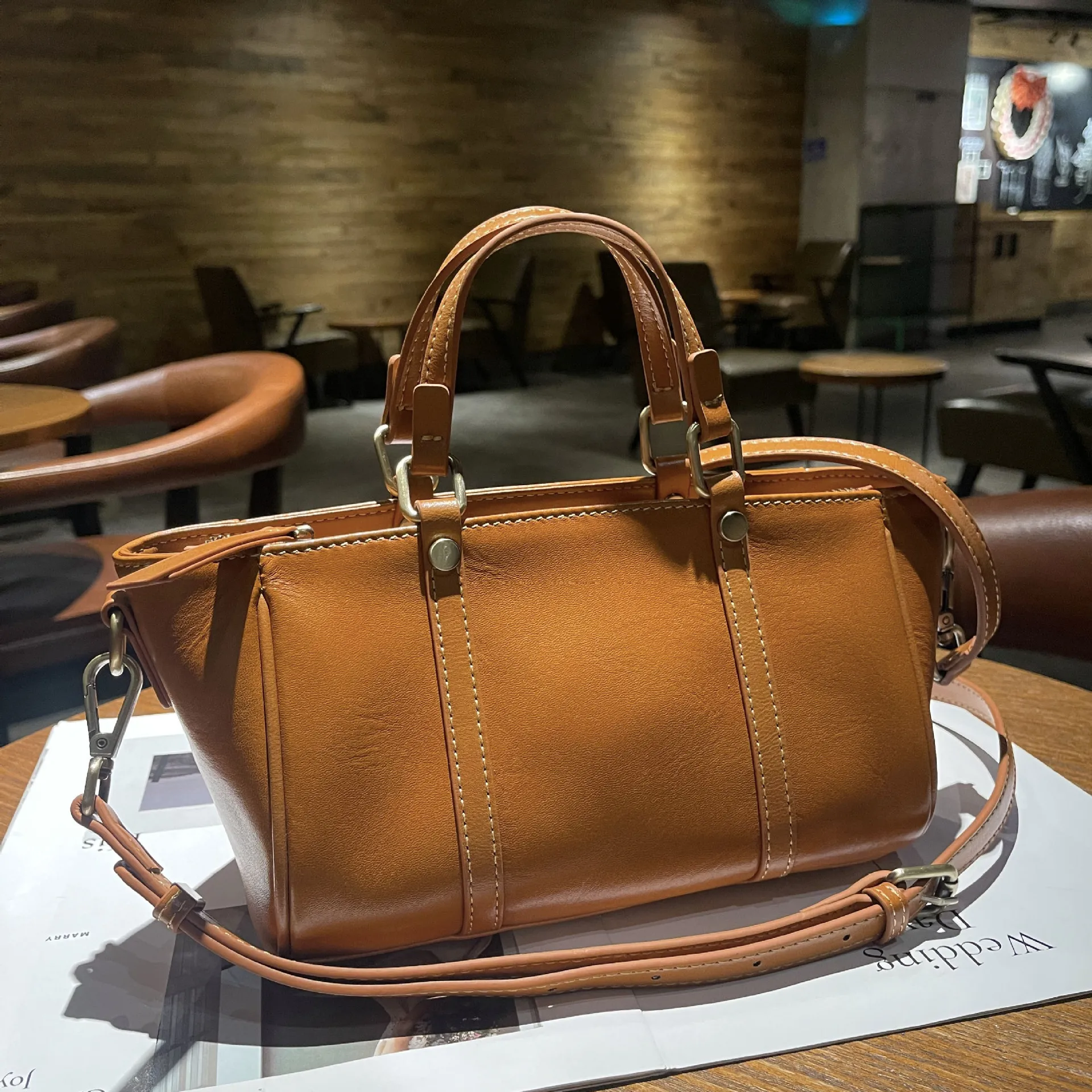 Genuine Leather Luxury Handbag Cow Leather Designer Tote Bag Brand High Quality Garden Party Women Shoulder Bag Shawl Strap vip