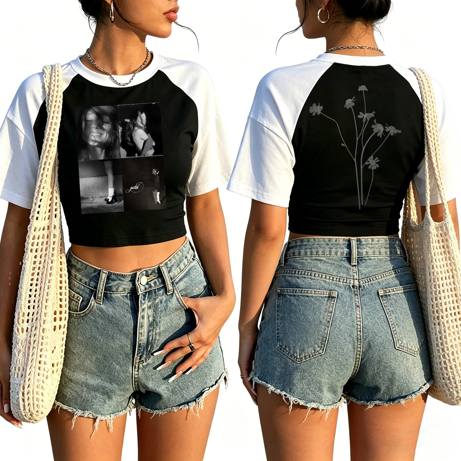 Ariana Grande Petal Album Crop Tops T-Shirt Girls Fashion Women O-Neck Short Sleeve T Shirt Tops