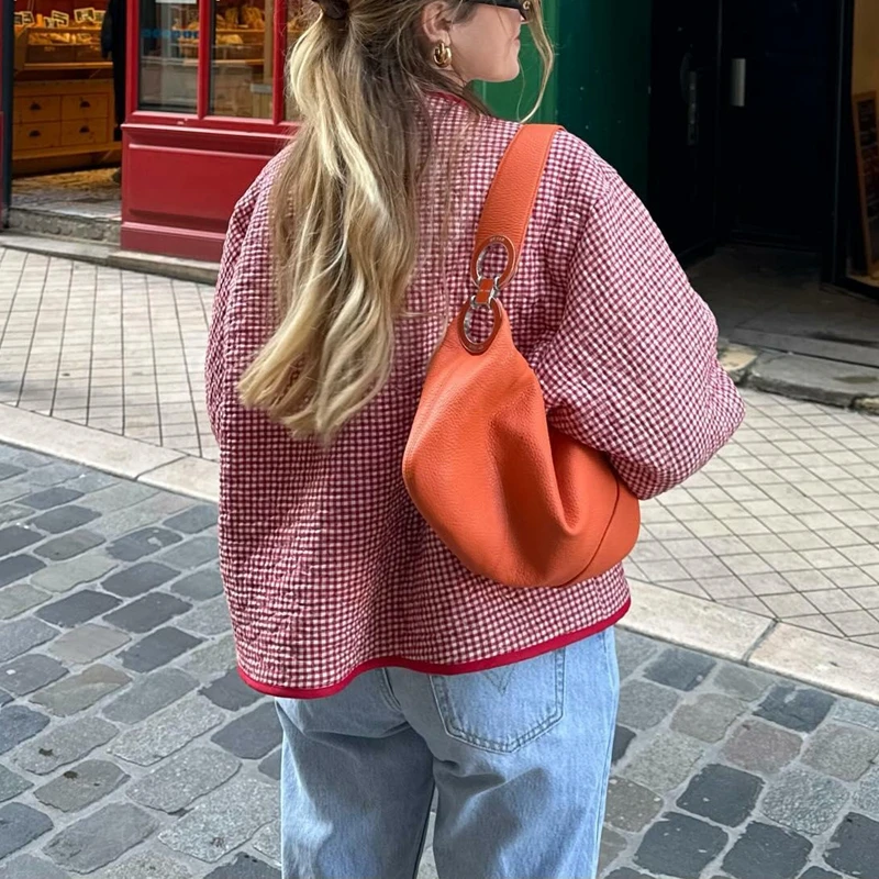 Women Spring and Autumn Jacket Round Neck Long Sleeve Zip Front Aesthetic Floral/Platform Print Jacket Down Jacket Warm Clothing