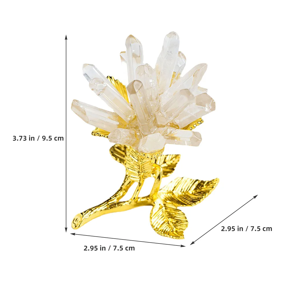 

Crystal Cluster Flower Adornment Compact Design Home Office Desktop Crystal Craft Decoration Elegant Tabletop Ornament
