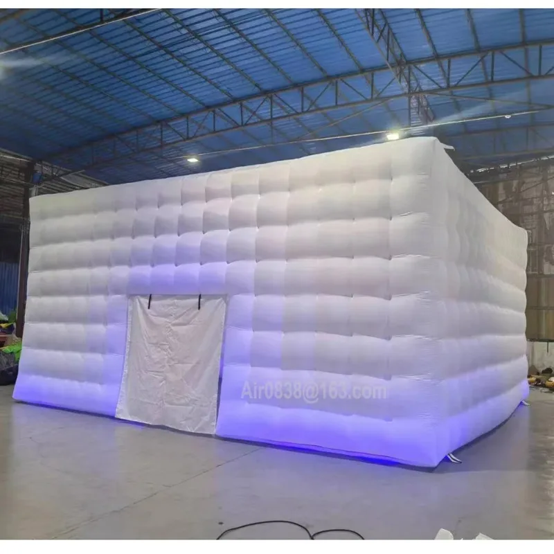 

【Hot Sale】8x8x4m Large White Inflatable Night Club Disco Cube Party Tent Cube Wedding Tent Square Gazebo Event Shelter Portable