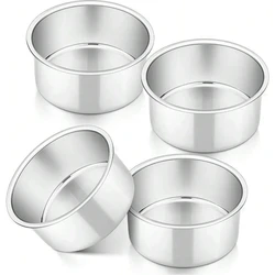 Small Aluminum Cake Pan 4/6 Inch Solid Baking Mold Easy Clean Round DIY Baking Tins Bakeware for Mini Pizza Cakes