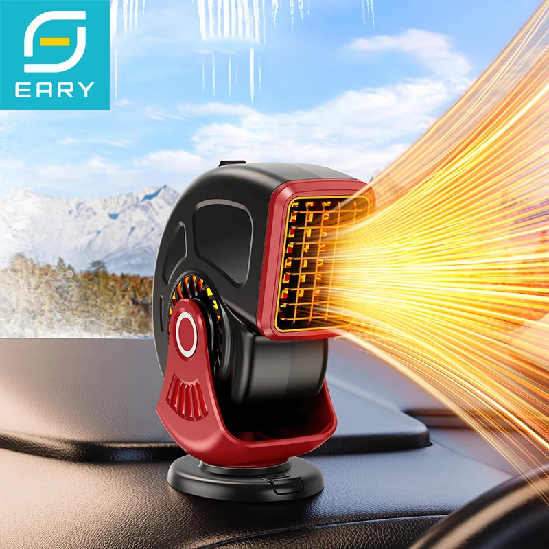 

Eary Car Heater 12V 24V Plug in for Cigarette Lighter Vehicle 360°Rotation 2-in-1 Heating & Cooling Fan Car Windshield Defroster