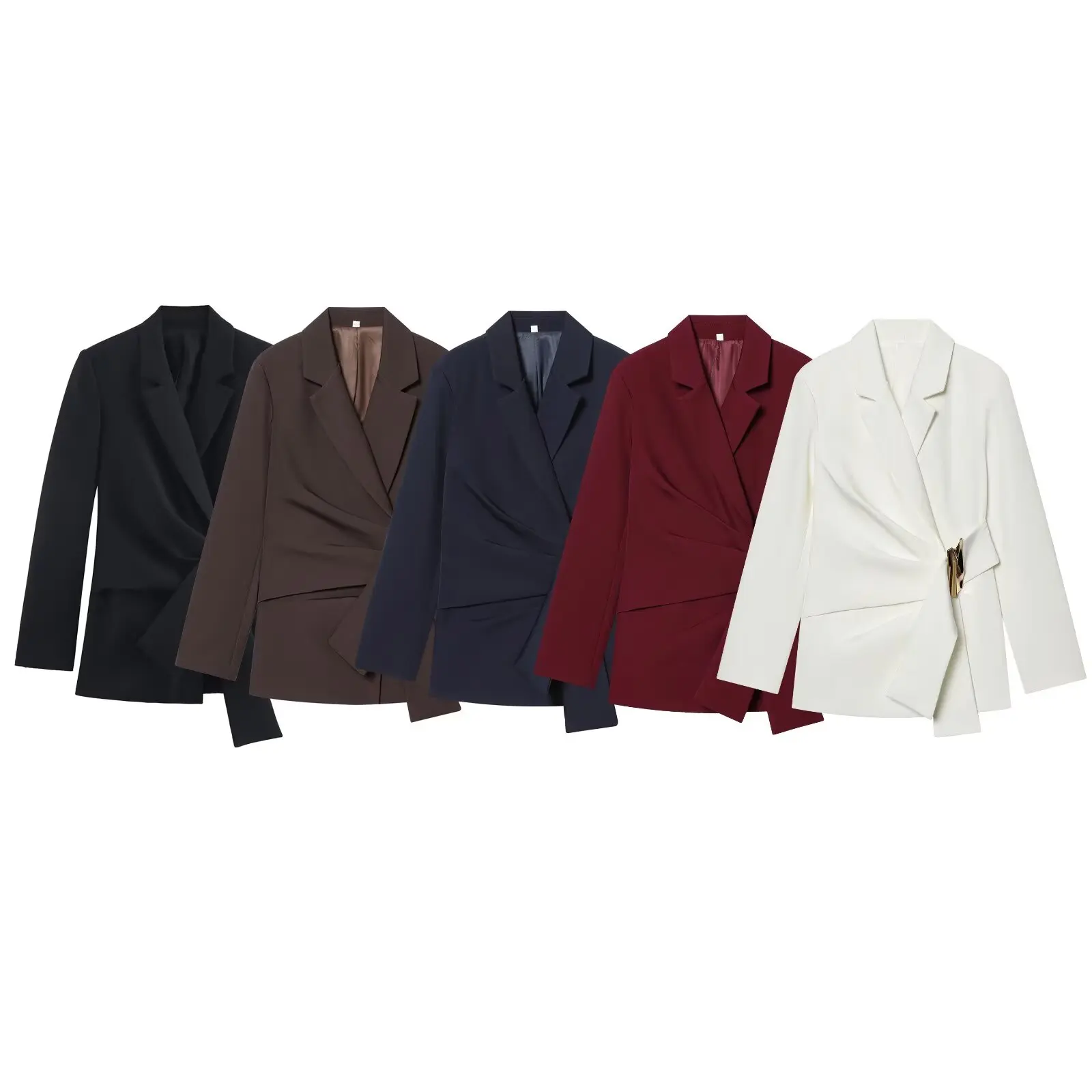 Business Style Women's Suit Jacket Spring 2026 Design Sense Buckle Long Pants Outfit Polyester Fiber Straight Cut Business Suit