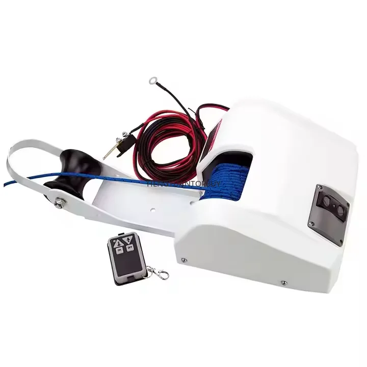 12V Plastic Housing Electric Anchor Winch for Saltwater Fishing Kayak Canoe Dinghy Jet Ski Docking Control System