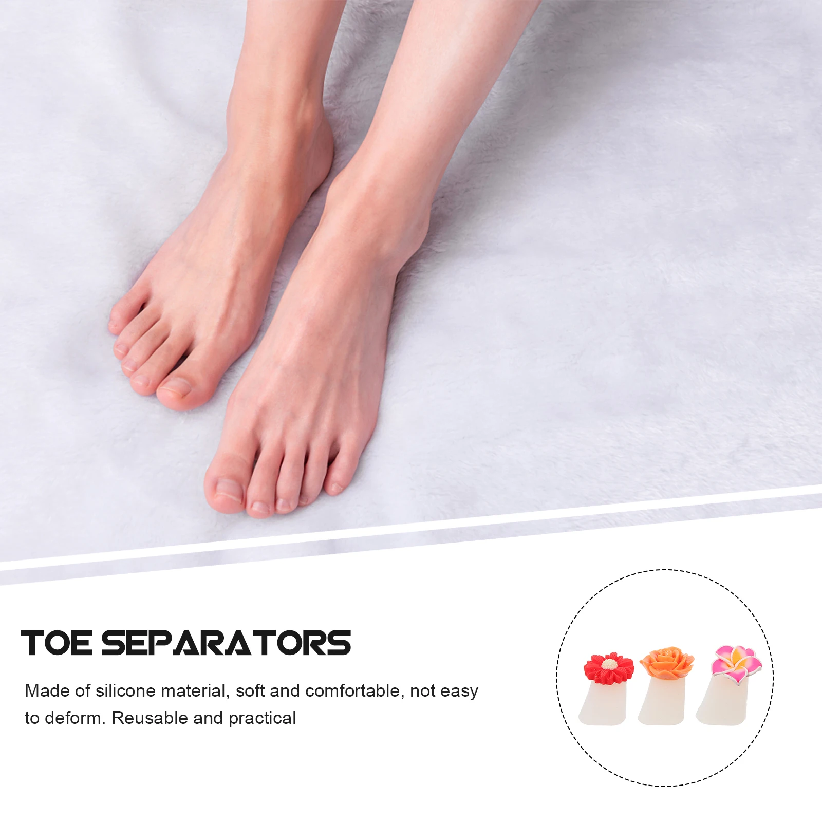 

24Pcs Silicone Toe Separators Reusable Soft Comfortable Flower Design Pedicure Nail Polish Toe Separator Nail Supplies